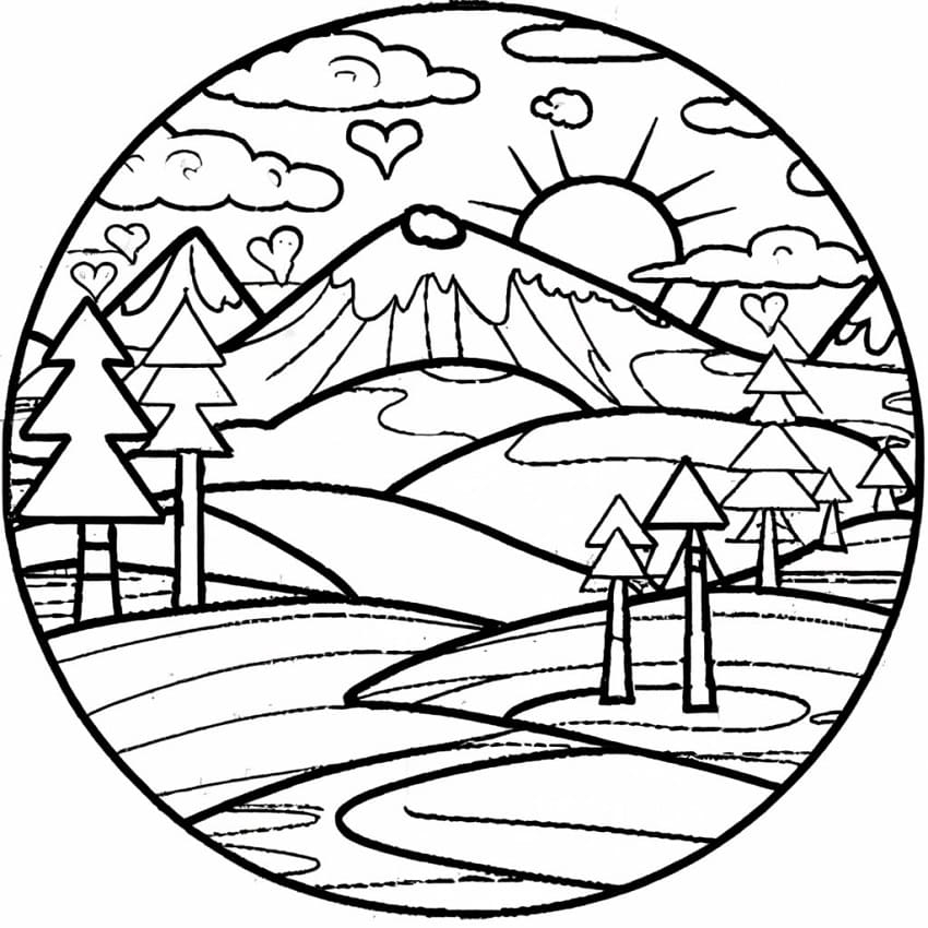 Landscape Coloring Pages ColoringLib