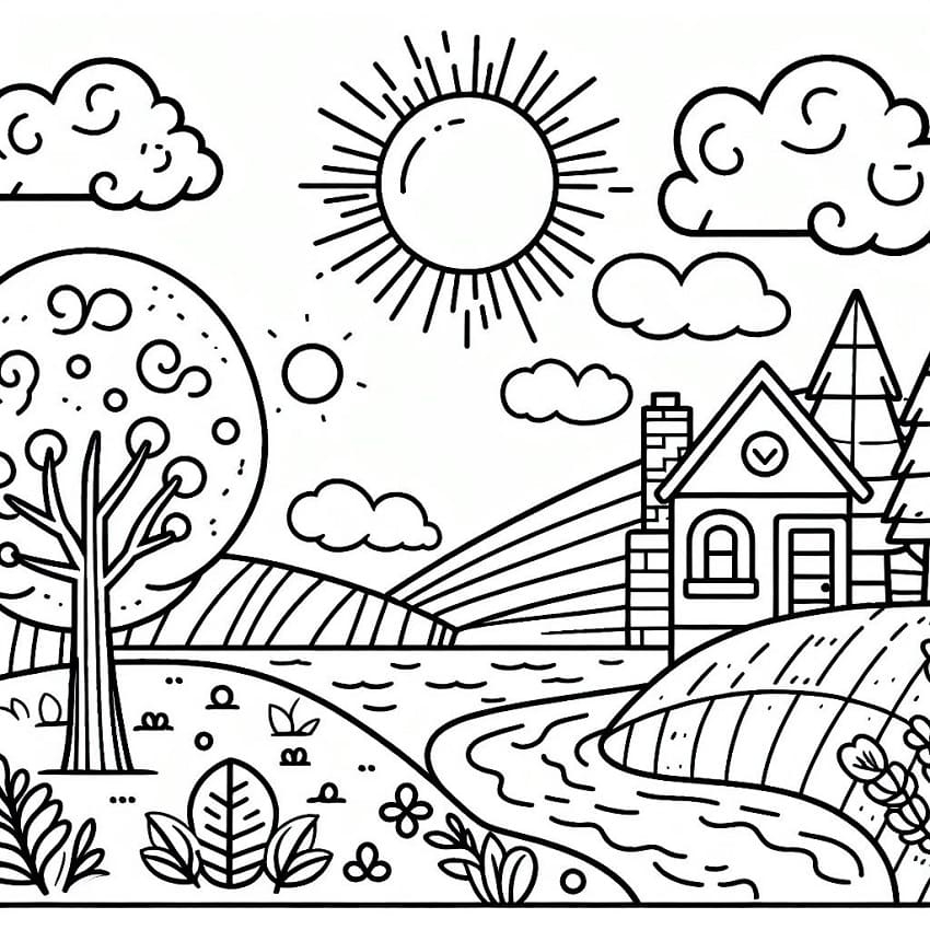 landscape coloring pages
