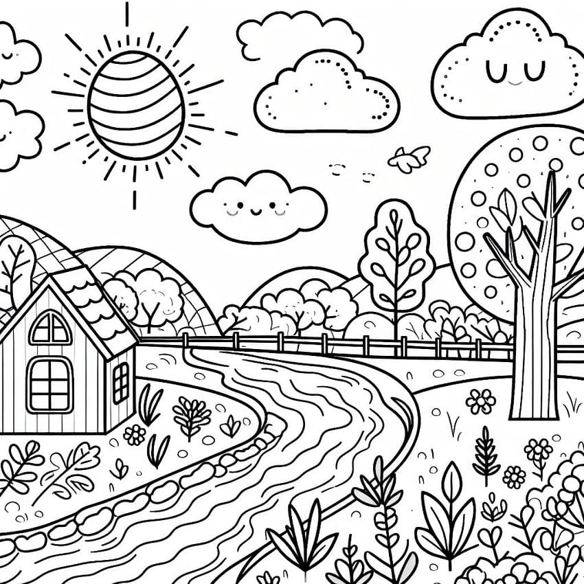 Landscape Coloring Pages ColoringLib