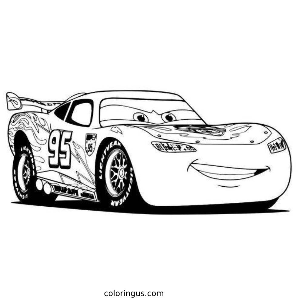 Lightning Mcqueen Coloring Pages Free Printable PDF 