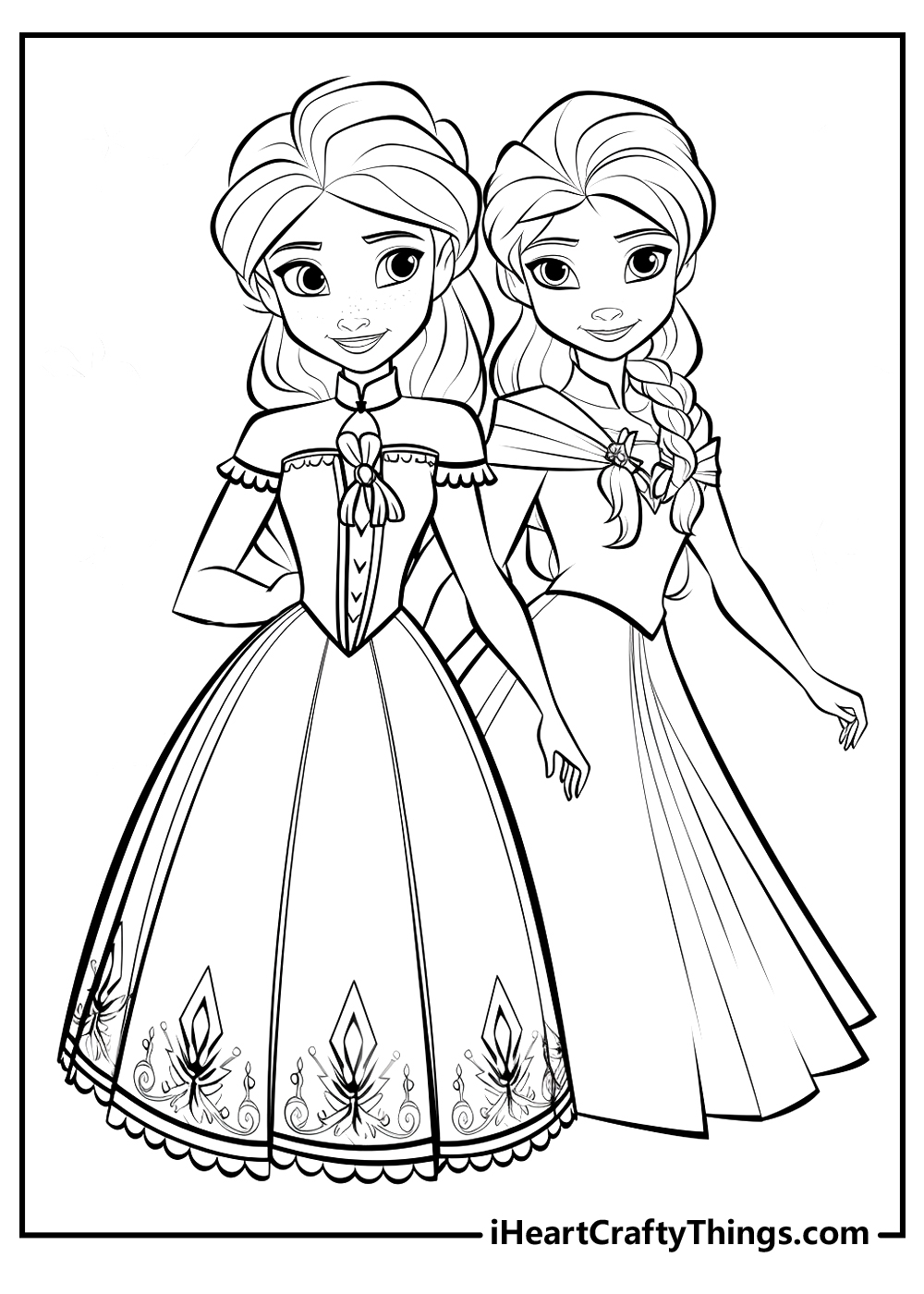 Little Anna And Elsa Coloring Pages Infoupdate