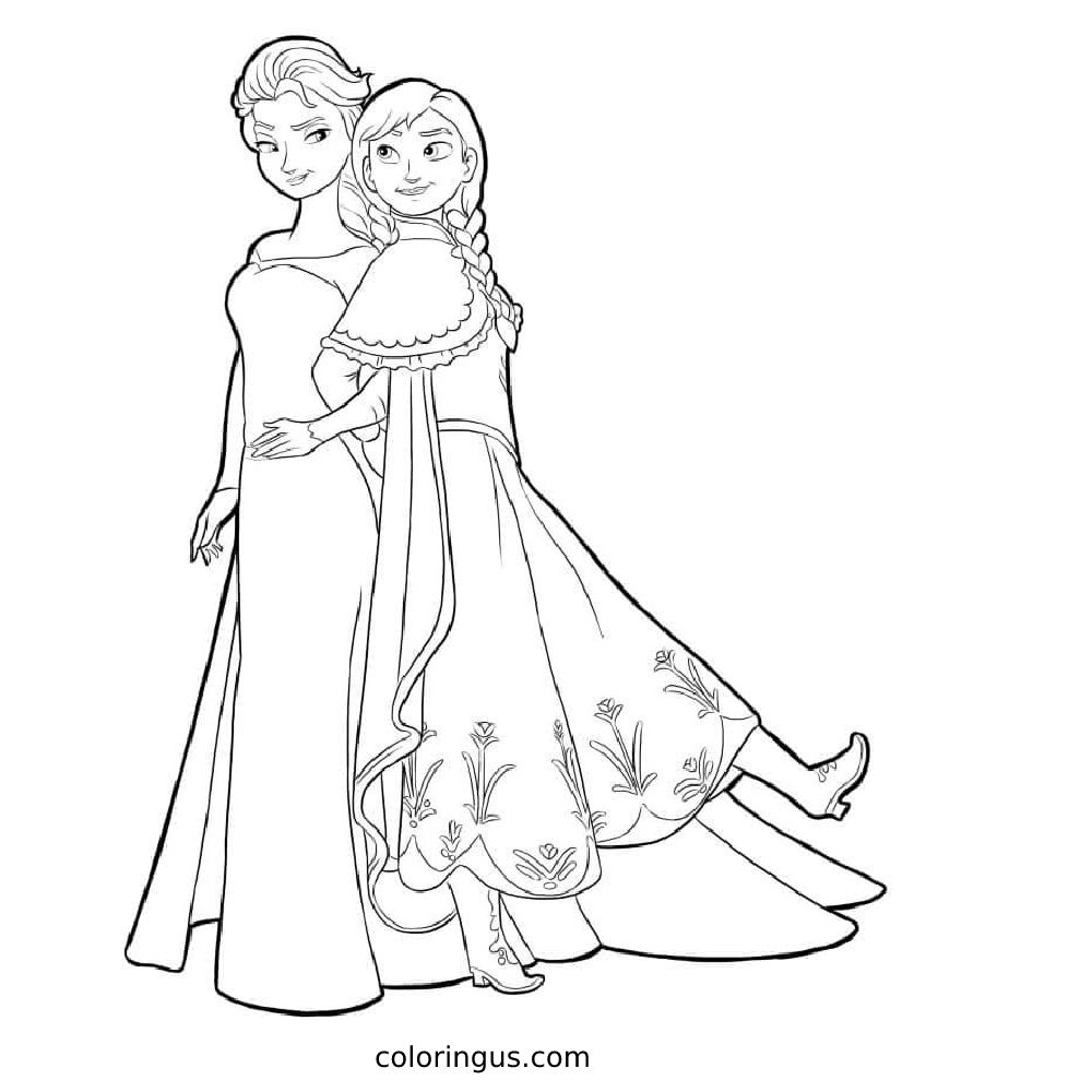 elsa anna coloring pages