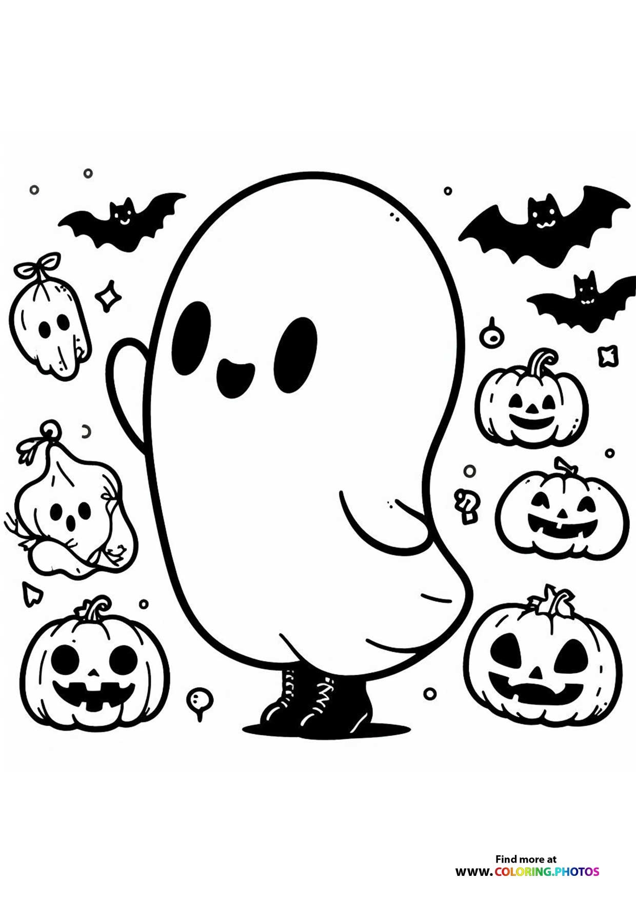 Little Halloween Ghost Coloring Pages For Kids Little Halloween Ghost Coloring Pages For Kids