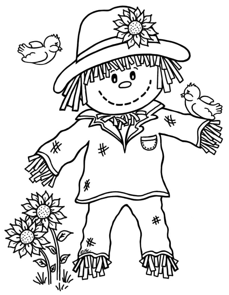 scarecrow coloring page scarecrow coloring page