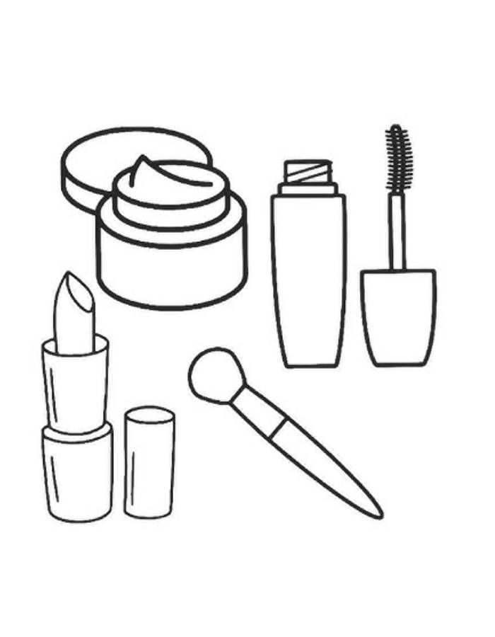 Makeup Coloring Pages Free Printable PDF 