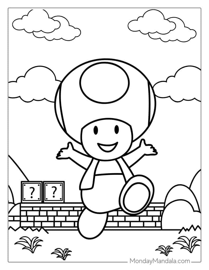 mario characters coloring pages