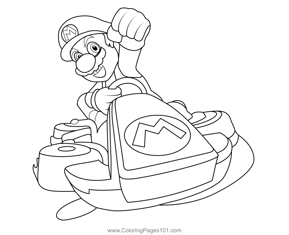 mario cart coloring pages