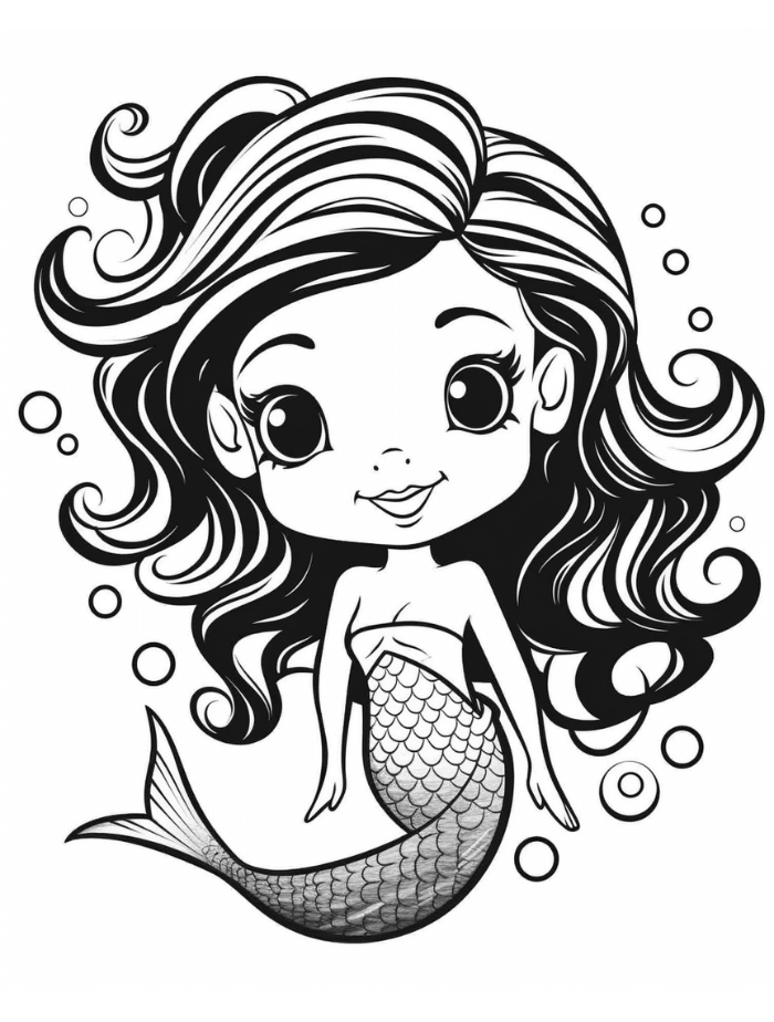 Mermaid Coloring Pages Hue Therapy