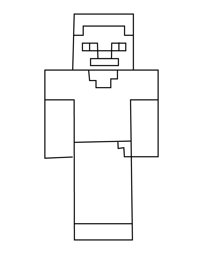 Minecraft Steve Coloring Pages 2025