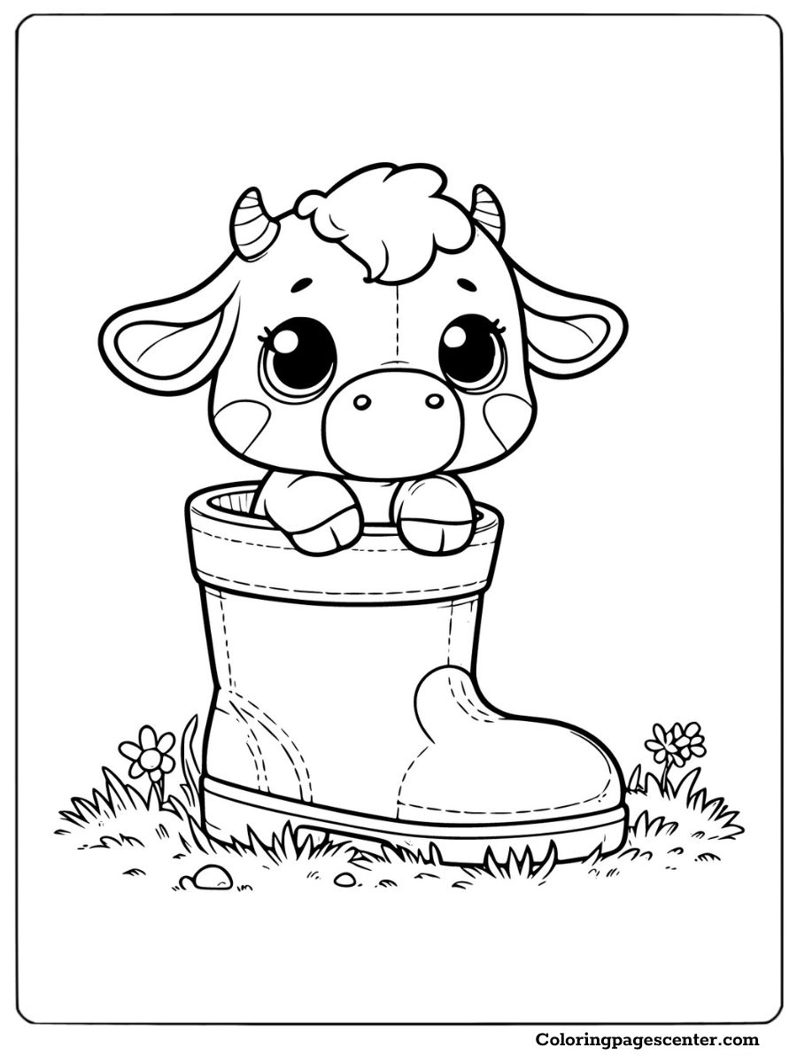 highland cow coloring page