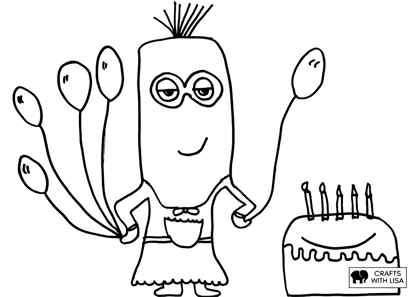 Minion Birthday Coloring Page Crafts With Lisa