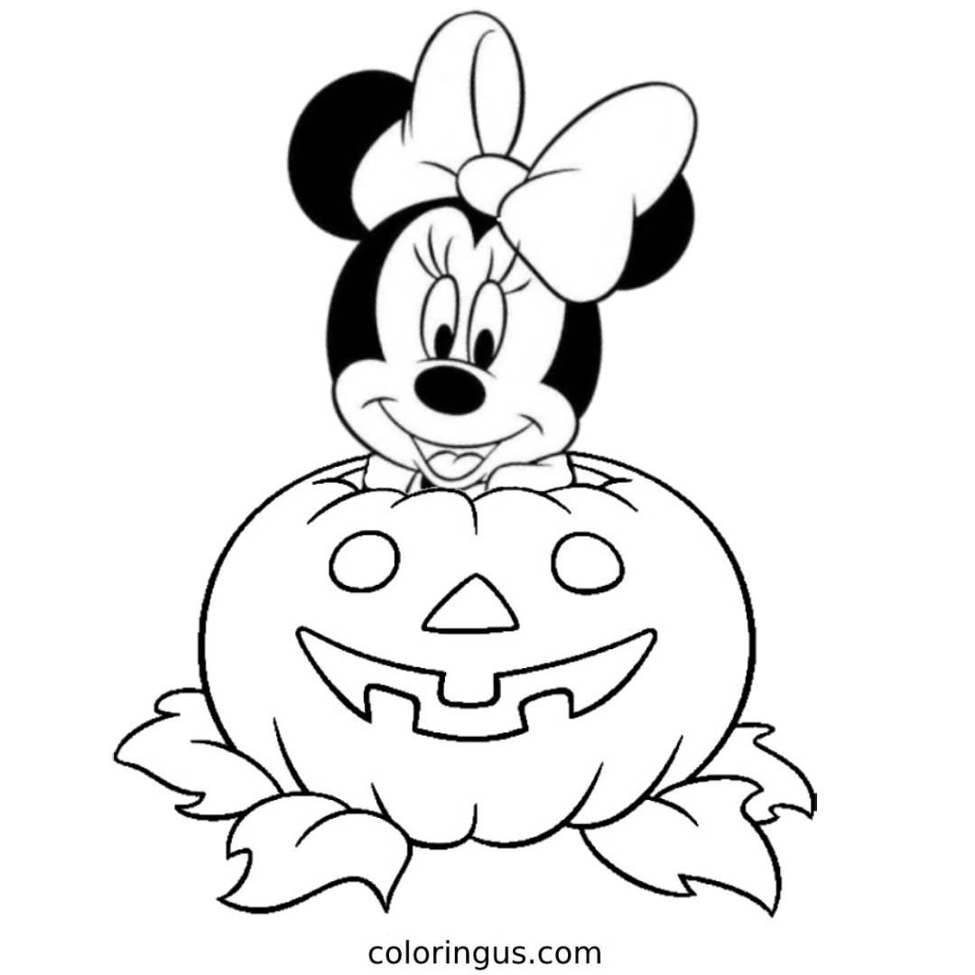 Minnie Mouse Halloween Coloring Page Minnie Mouse Halloween Coloring Page