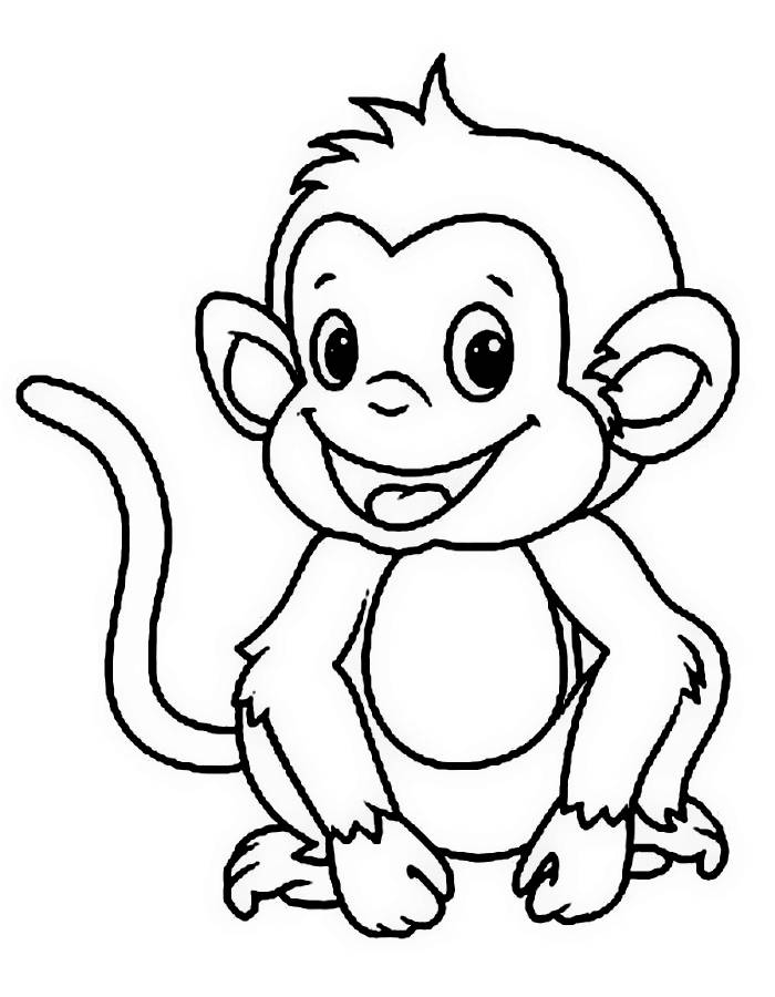 Monkey Coloring Pages Free Printable PDF