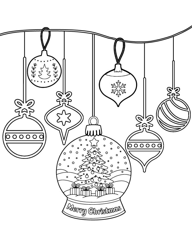 Monogrammed Christmas Ornament Coloring Page