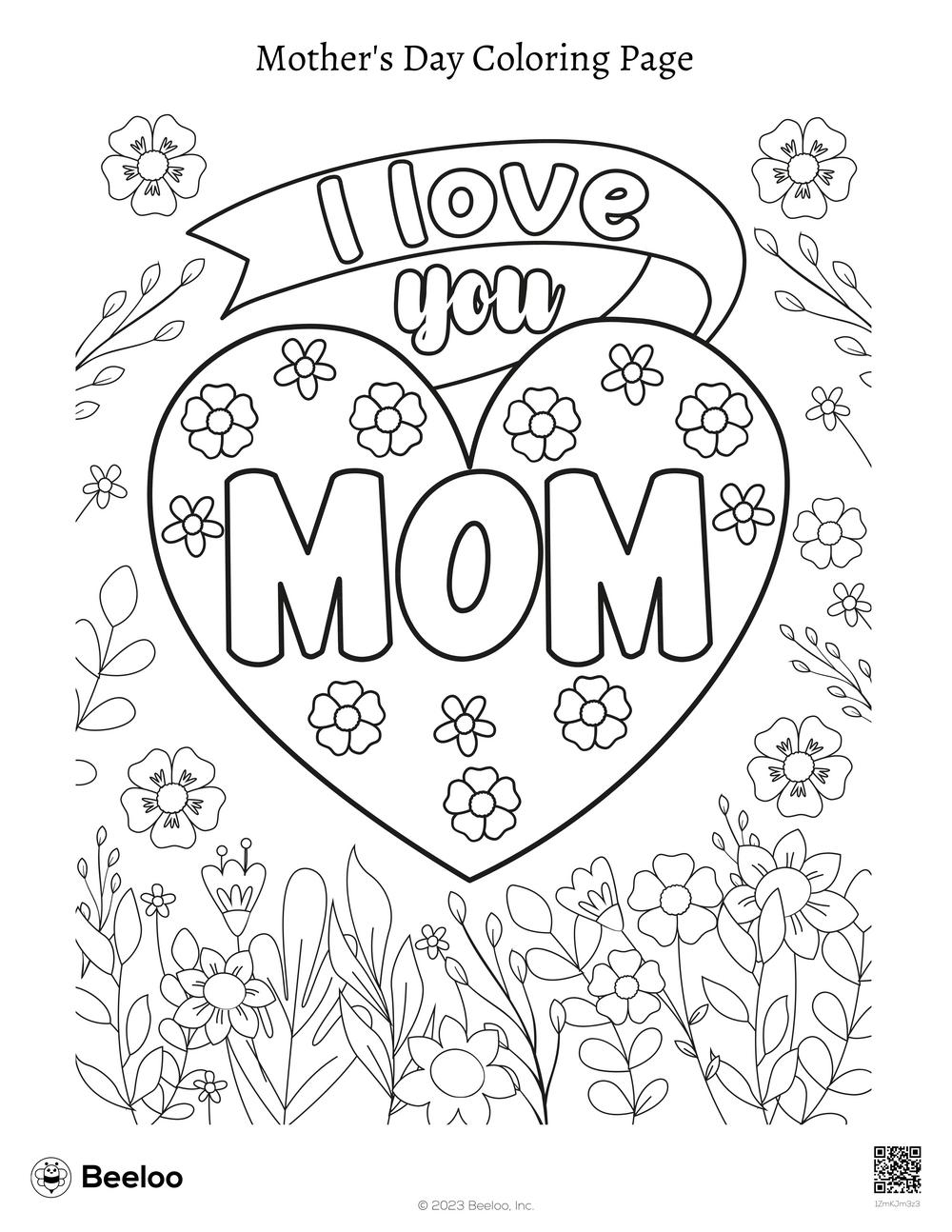 mother's day coloring page mother's day coloring page