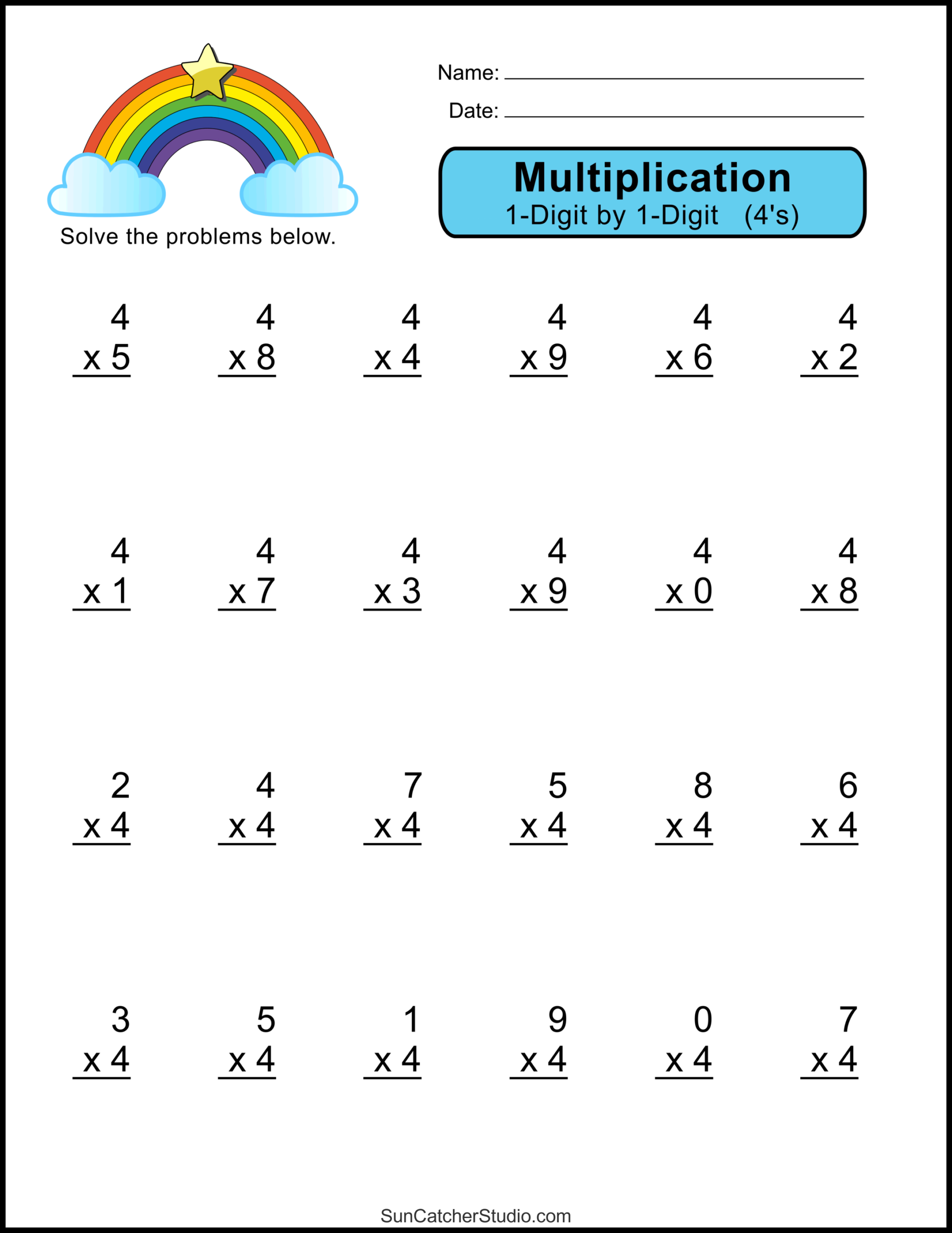 Multiplication 3 Worksheets Multiplication 3 Worksheets