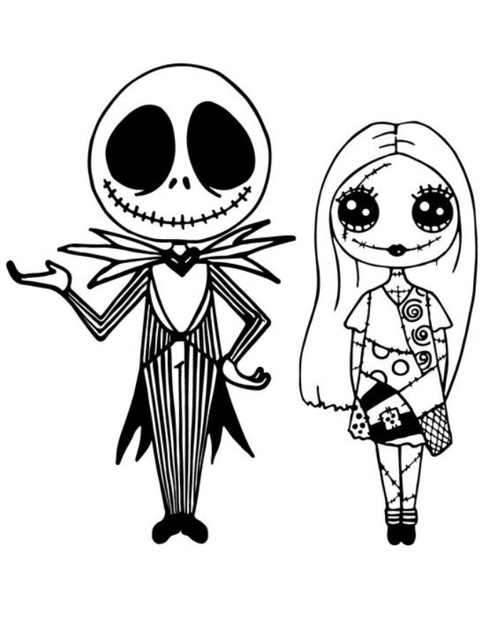 Nightmare Before Christmas Coloring Pages Free Printable PDF 