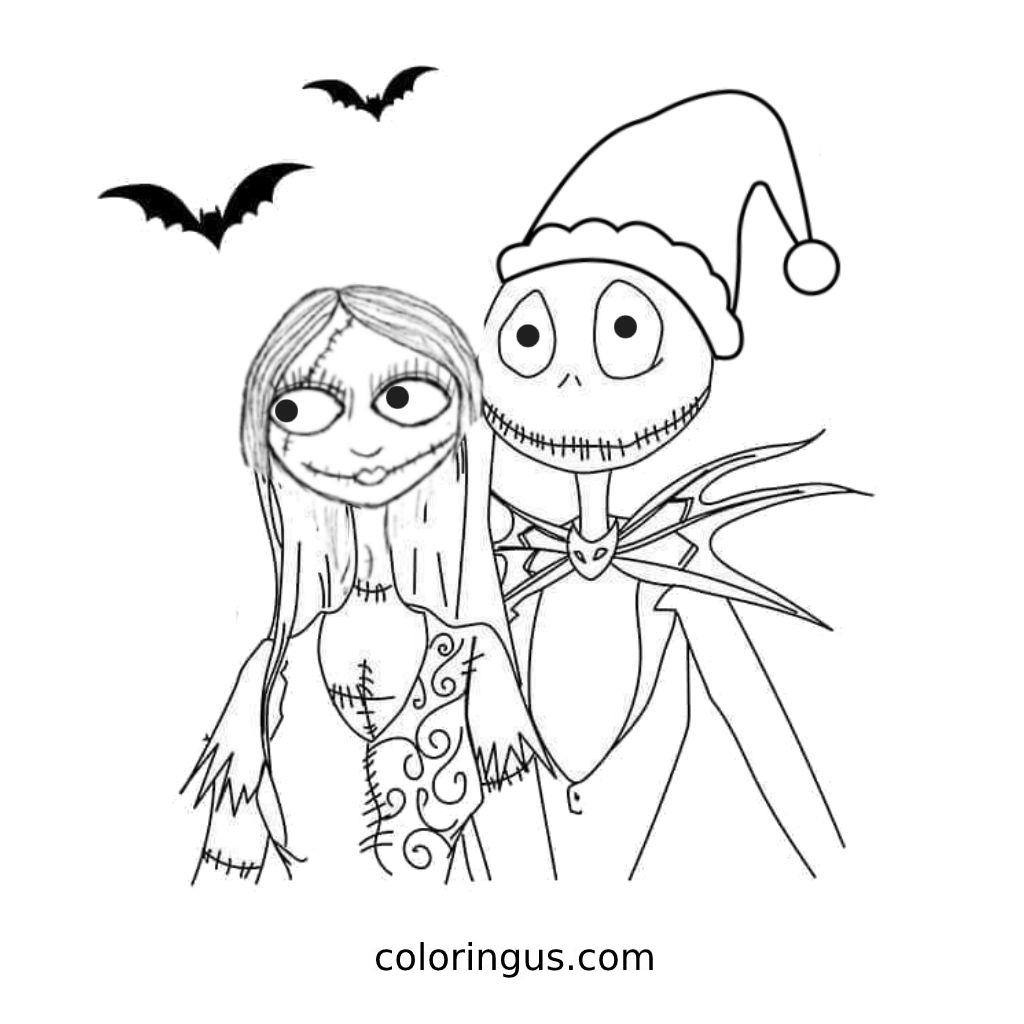 Nightmare Before Christmas Coloring Pages Free Printable PDF 