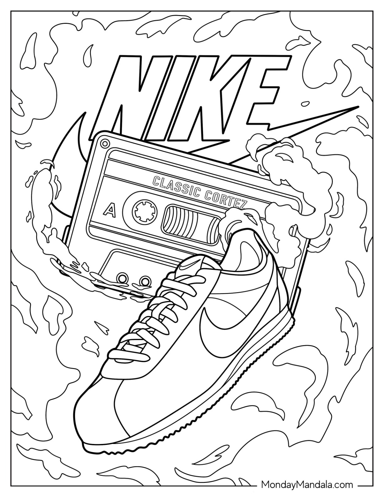Nike Dunk Coloring Pages Coloring Nation