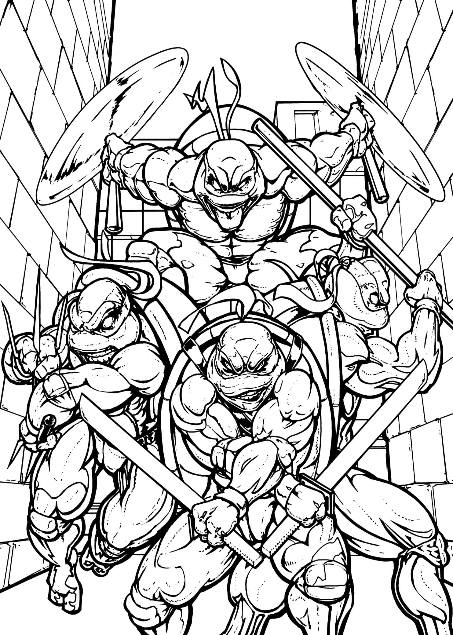 Ninja Turtles Coloring Pages ColoringLib