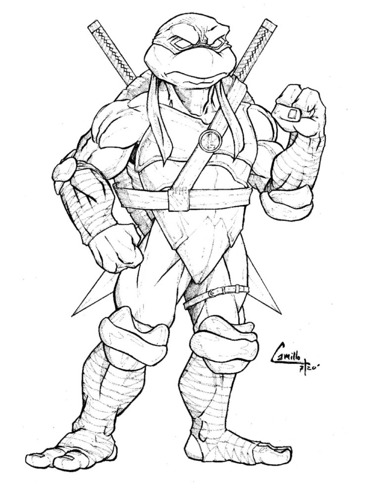 Ninja Turtles Coloring Pages Free Printable PDF 