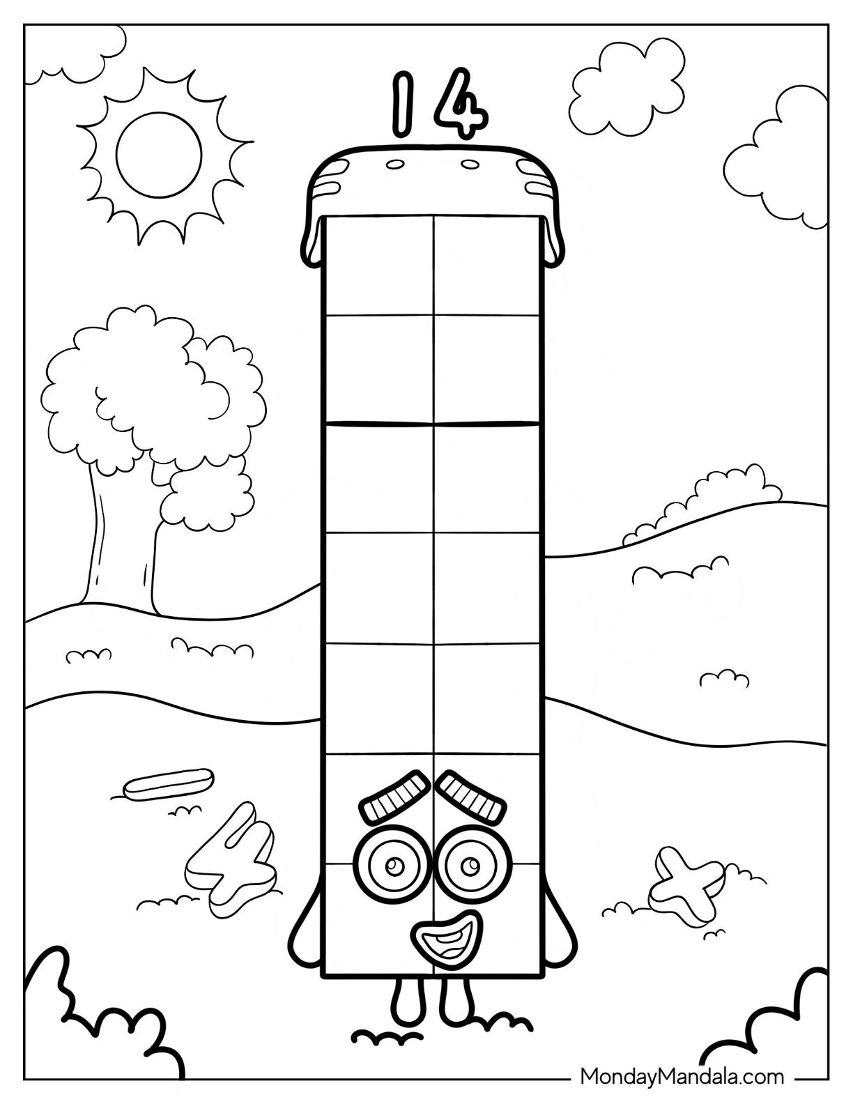 Number Block Coloring Pages For Kids Coloring Pages