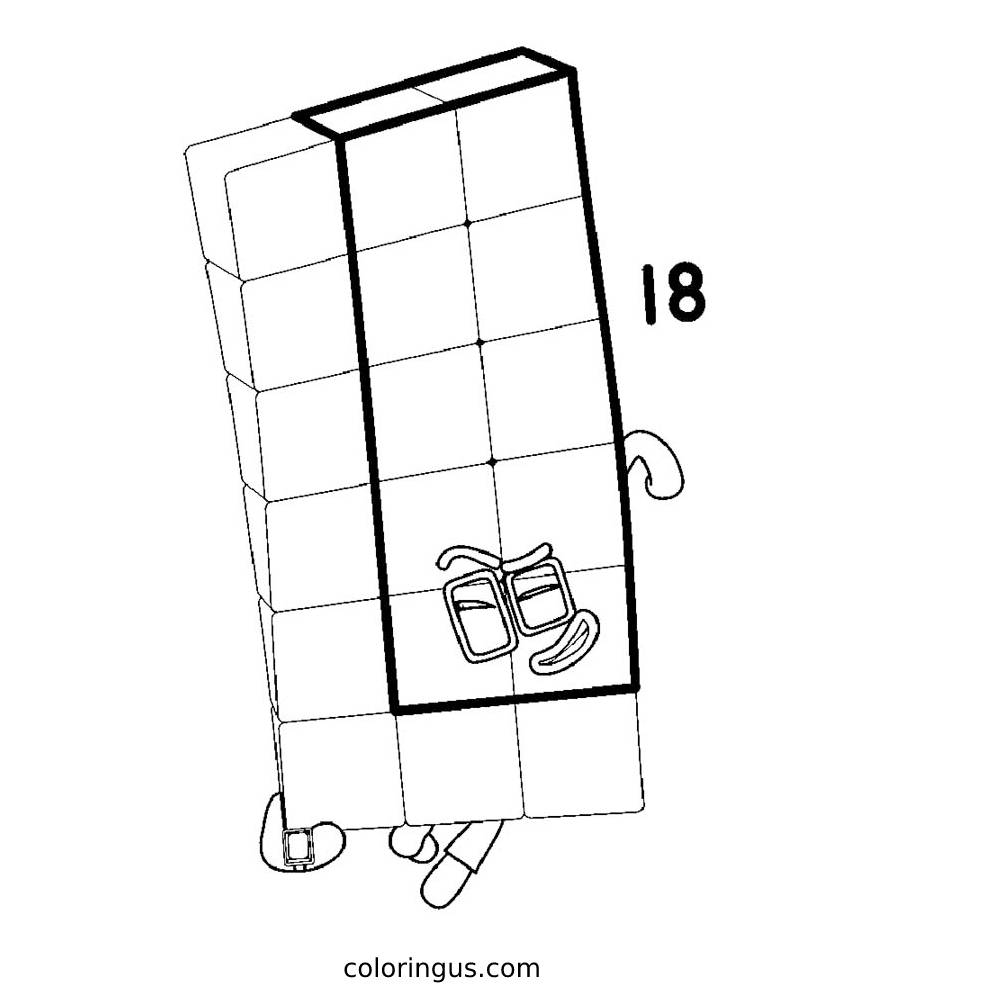 Numberblocks 20 Coloring Page Coloringus
