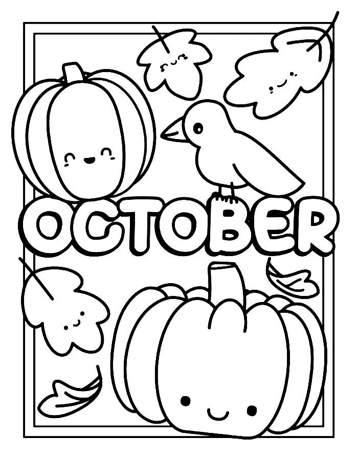 October Coloring Pages Free Printable PDF