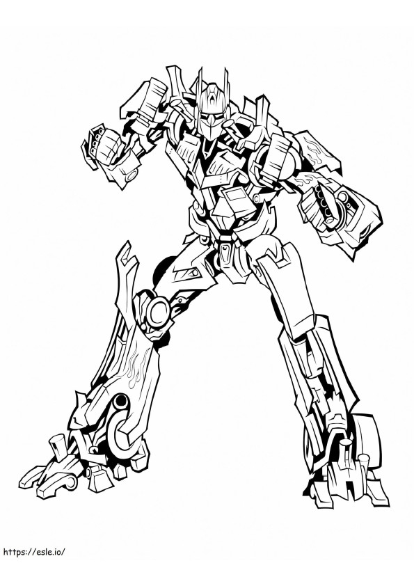Optimus Prime Shooting Coloring Page