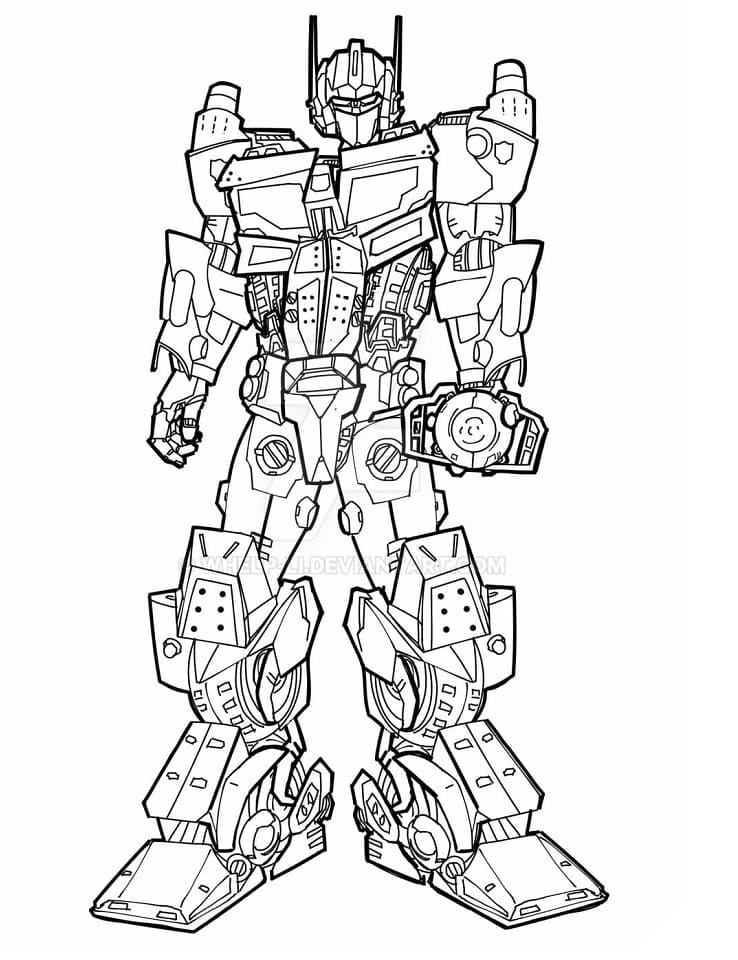 optimus prime coloring page