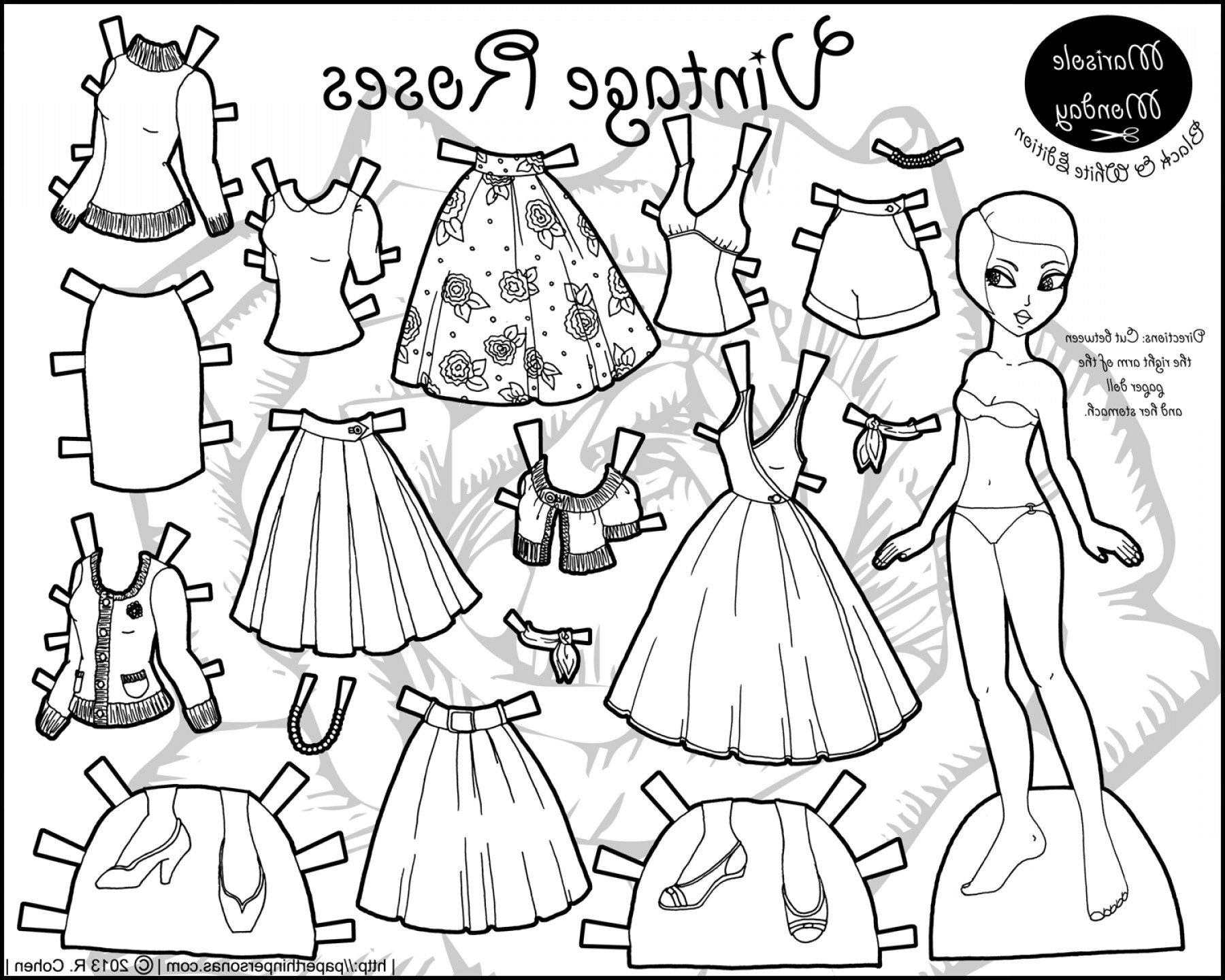 Paper Doll Coloring Pages