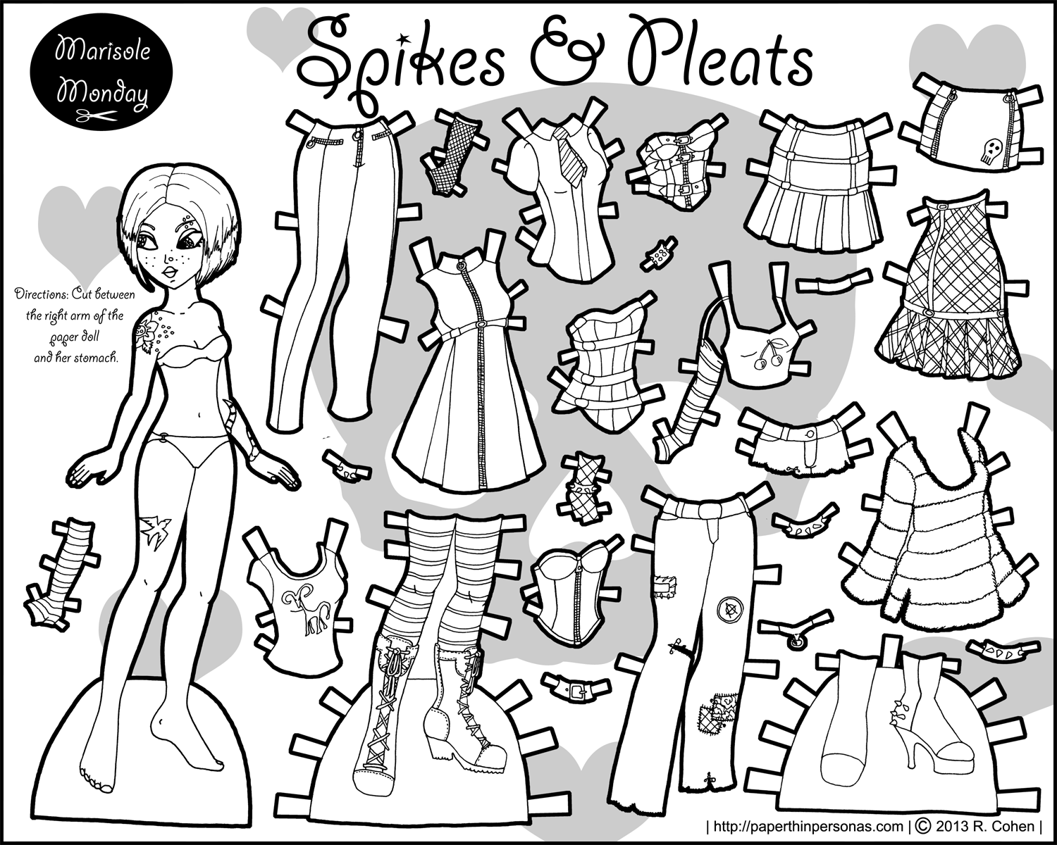 Paper Doll Coloring Pages
