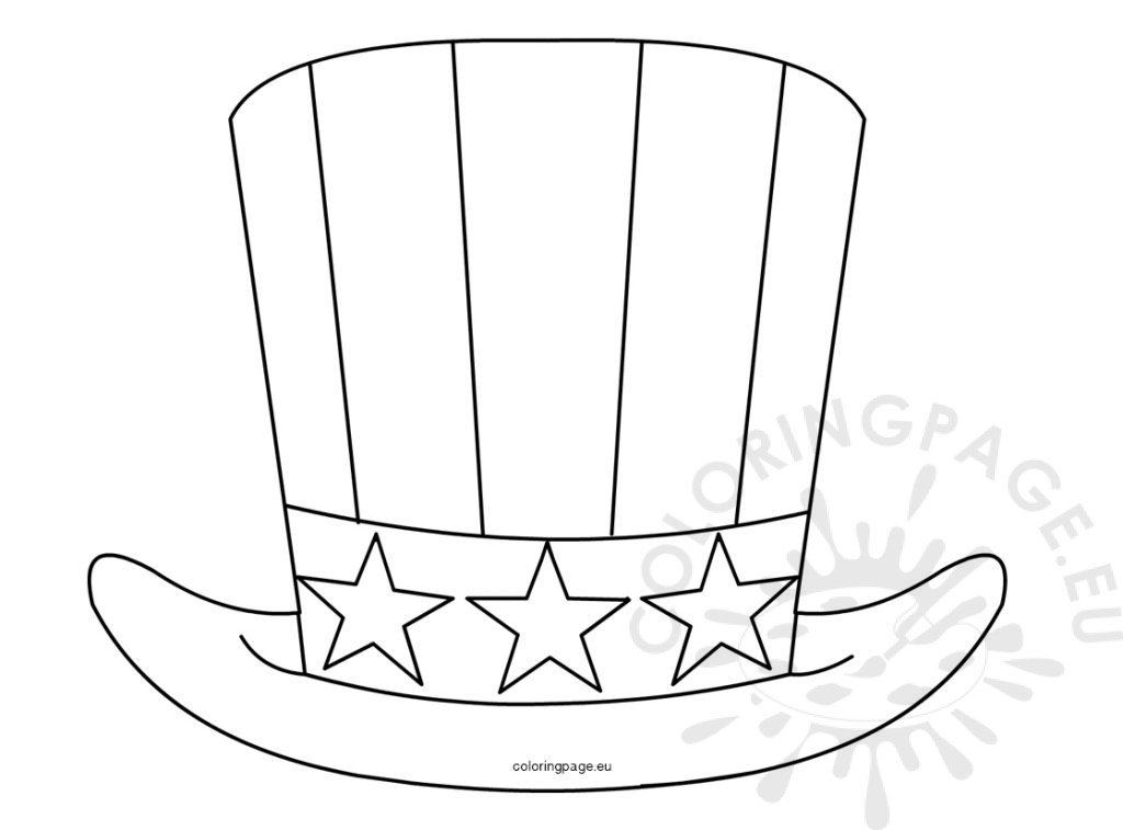 Patriotic Uncle Sam Hat 4th July Coloring Page Patriotic Uncle Sam Hat 4th July Coloring Page