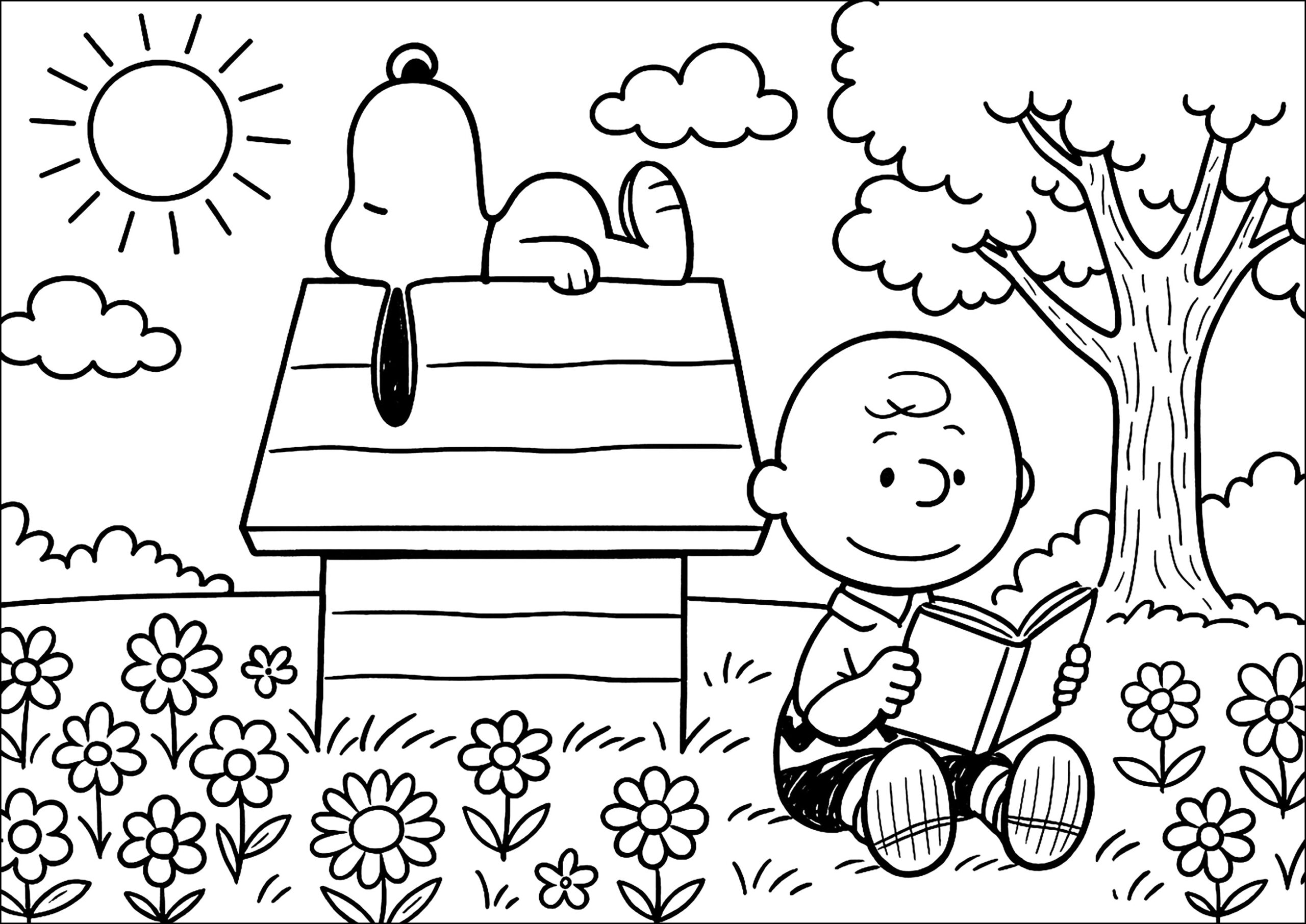 snoopy color pages