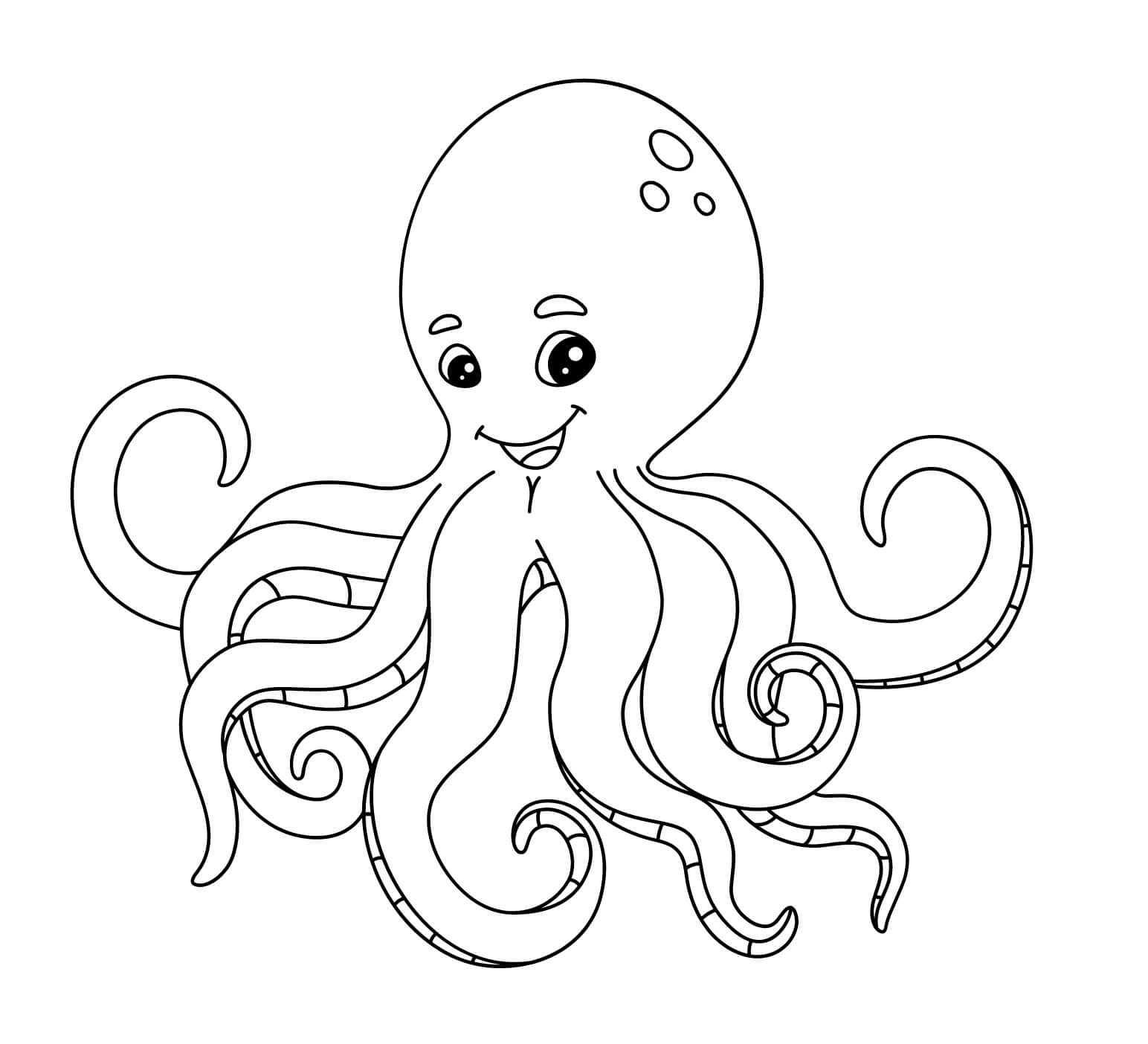 coloring page of an octopus