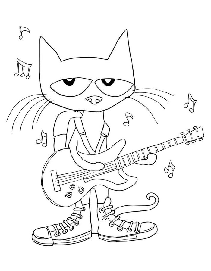 Pete The Cat Coloring Pages Free Printable PDF