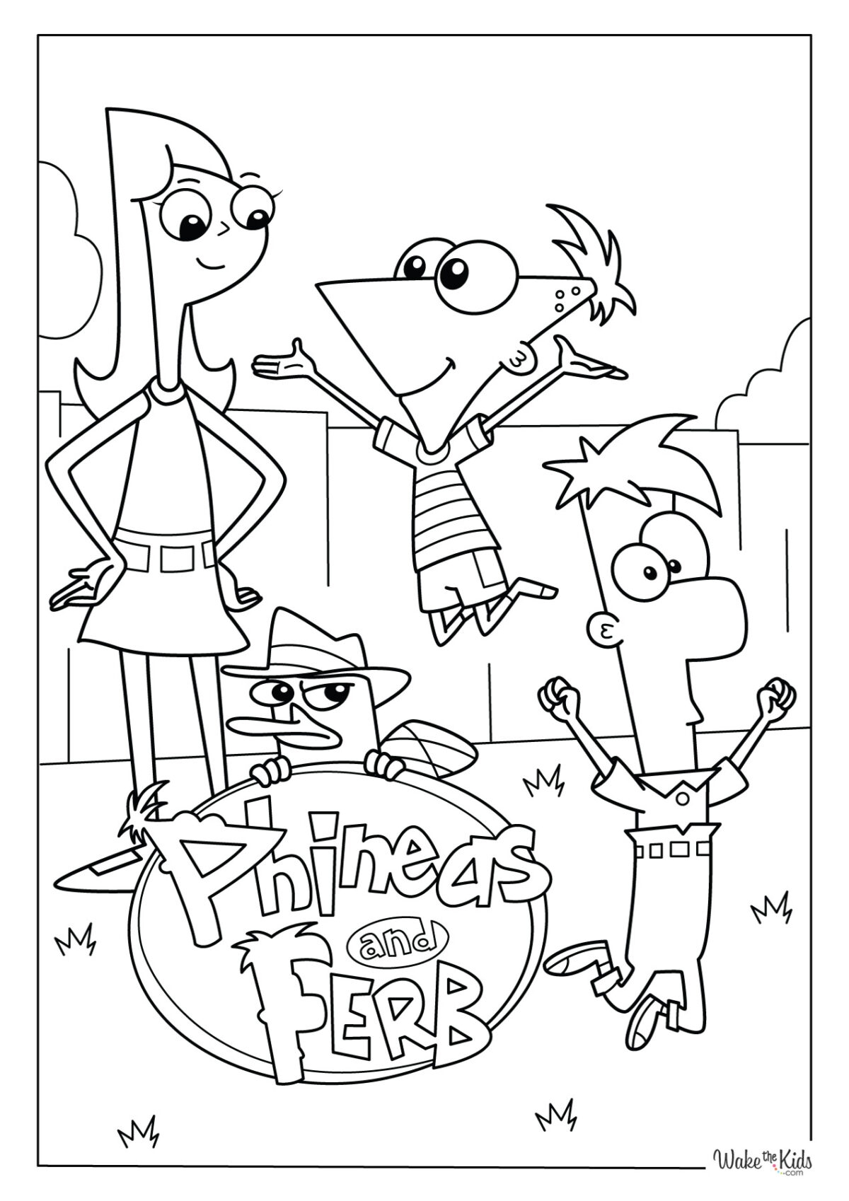 Phineas And Ferb Coloring Pages Free Printable PDFs WakeTheKids Phineas And Ferb Coloring Pages Free Printable PDFs WakeTheKids