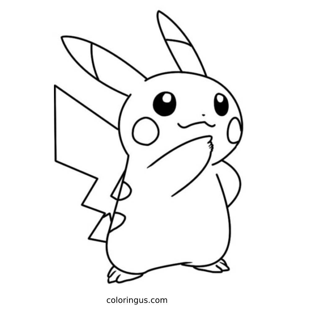 Pikachu Coloring Pages Free Printable PDF 