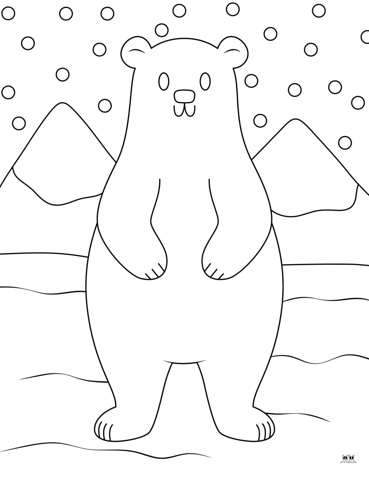 Polar Bear Coloring Pages Templates FREE Printabulls