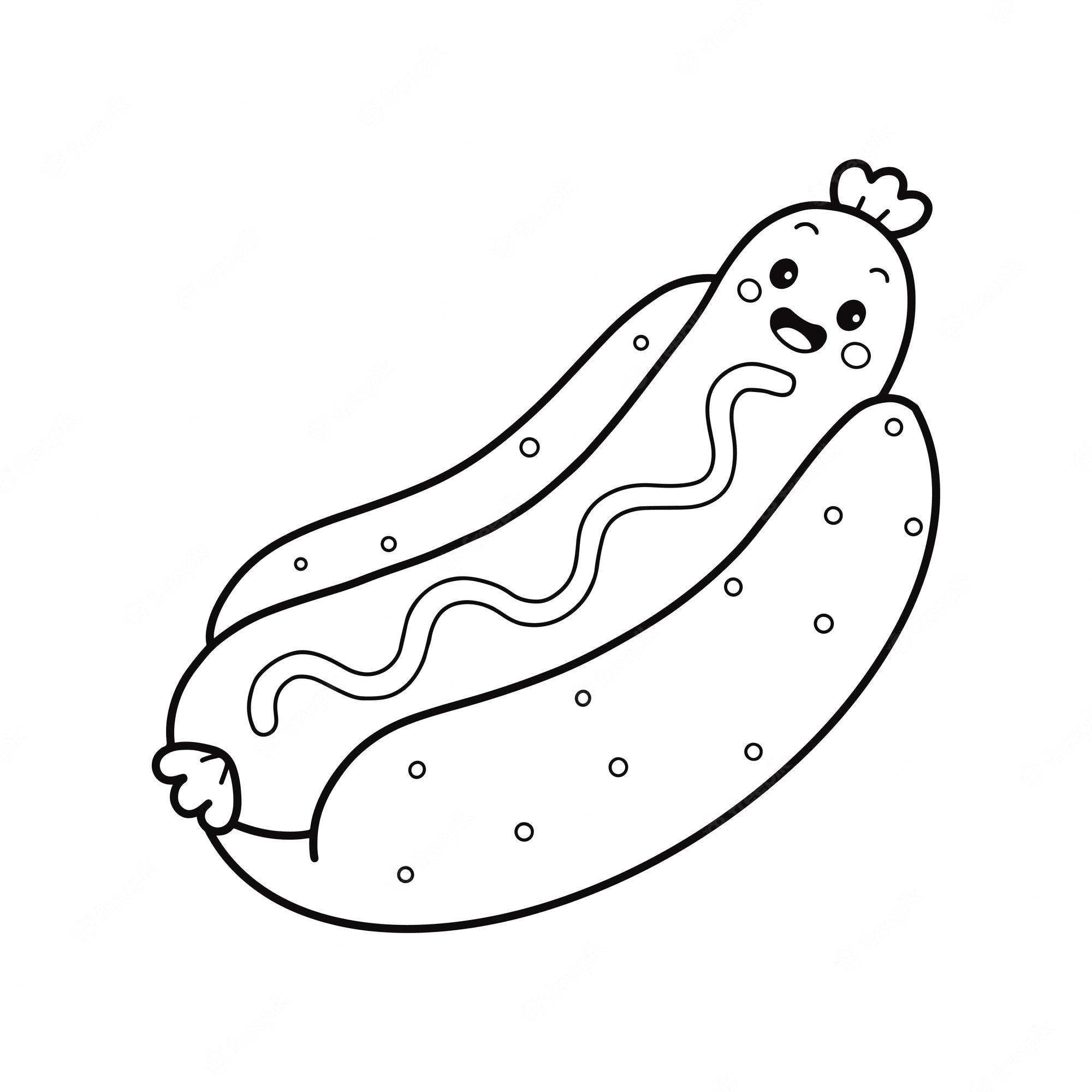 Premium Vector Hot Dog Character Coloring Page Illustration Coloring Premium Vector Hot Dog Character Coloring Page Illustration Coloring