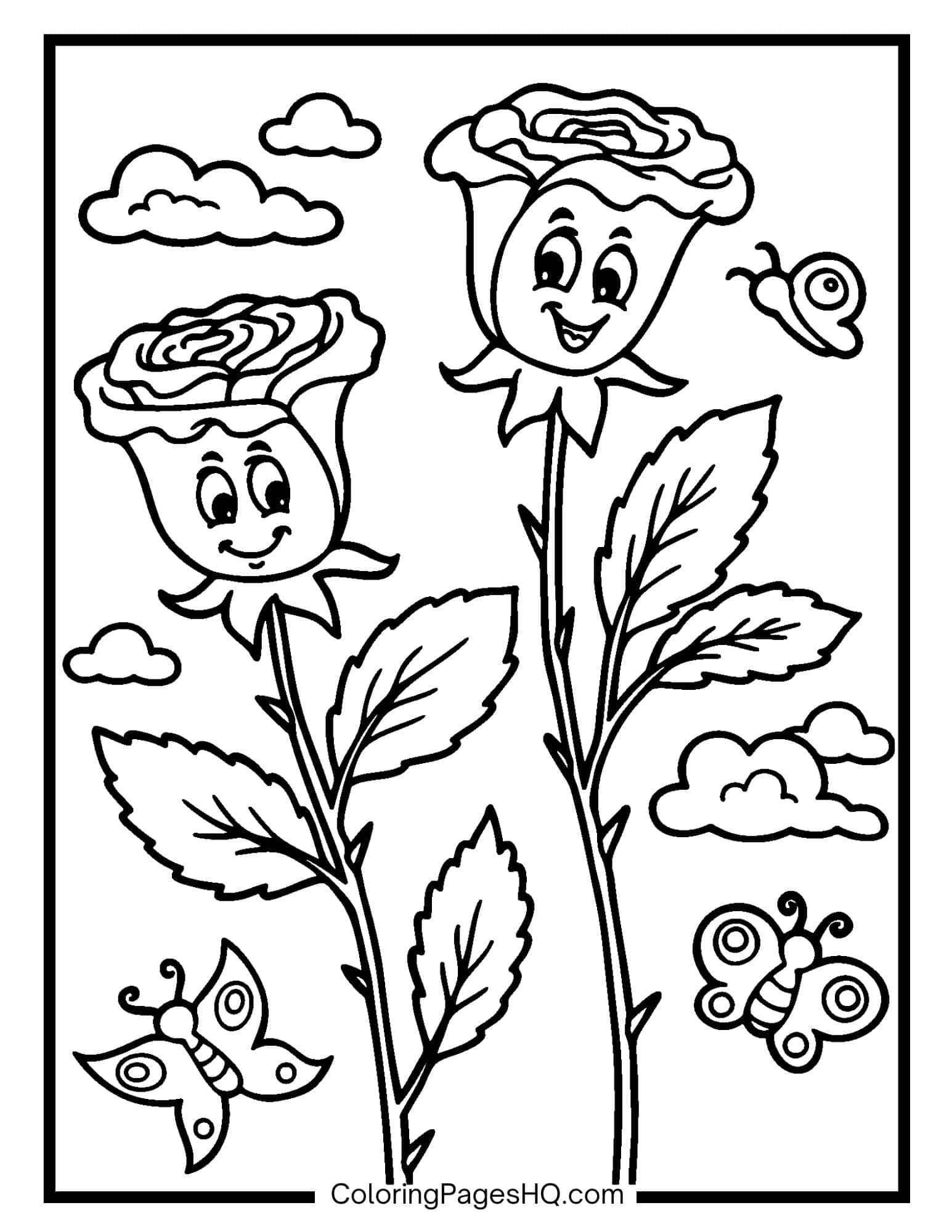 Pretty Rose Coloring Pages Free PDF Printables Coloring Pages HQ Pretty Rose Coloring Pages Free PDF Printables Coloring Pages HQ