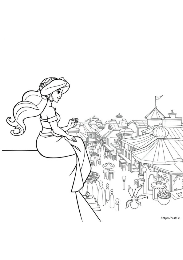 Princess Jasmine Aladdin Coloring Page Princess Jasmine Aladdin Coloring Page