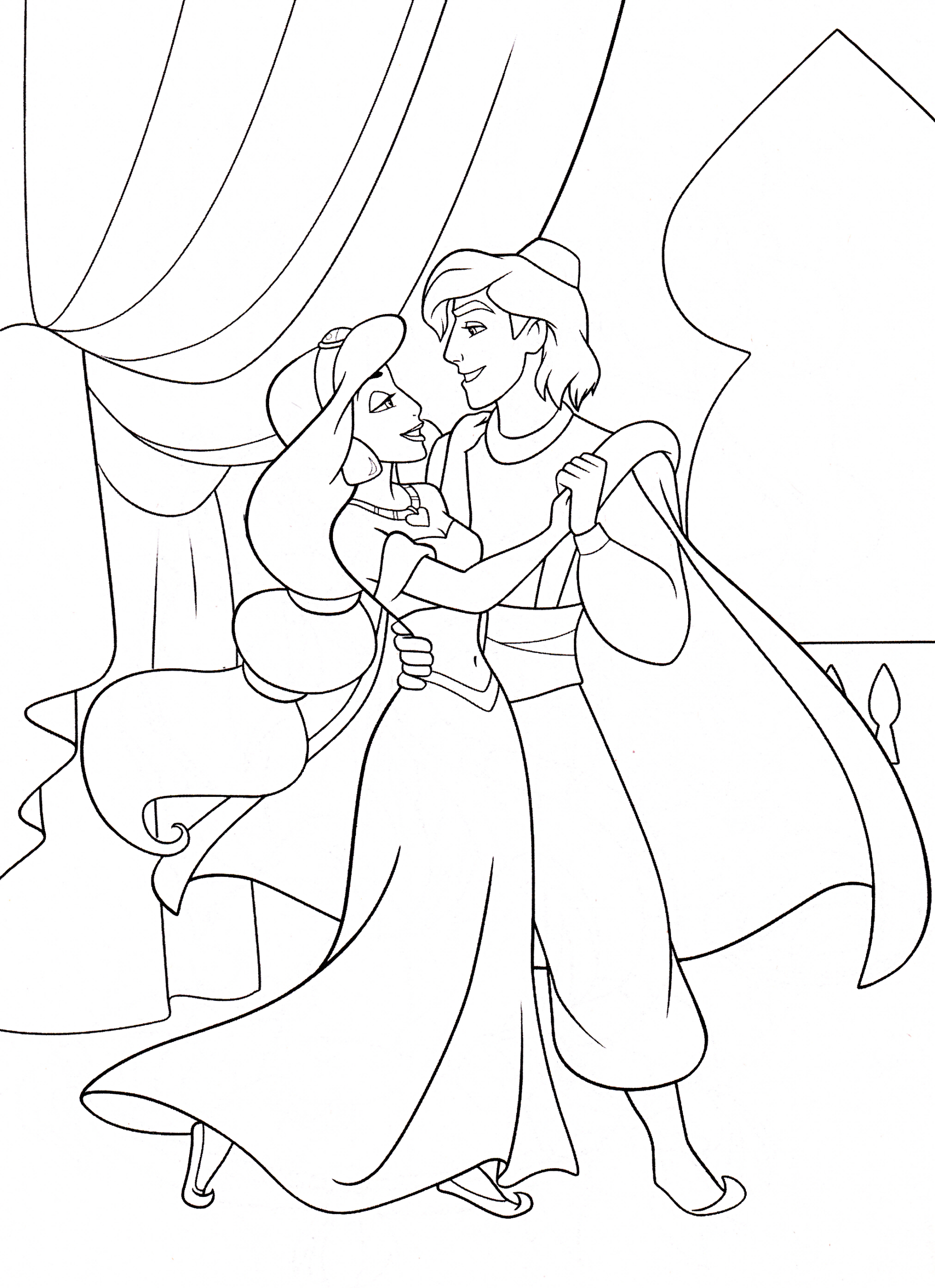 coloring pages of jasmine and aladdin coloring pages of jasmine and aladdin