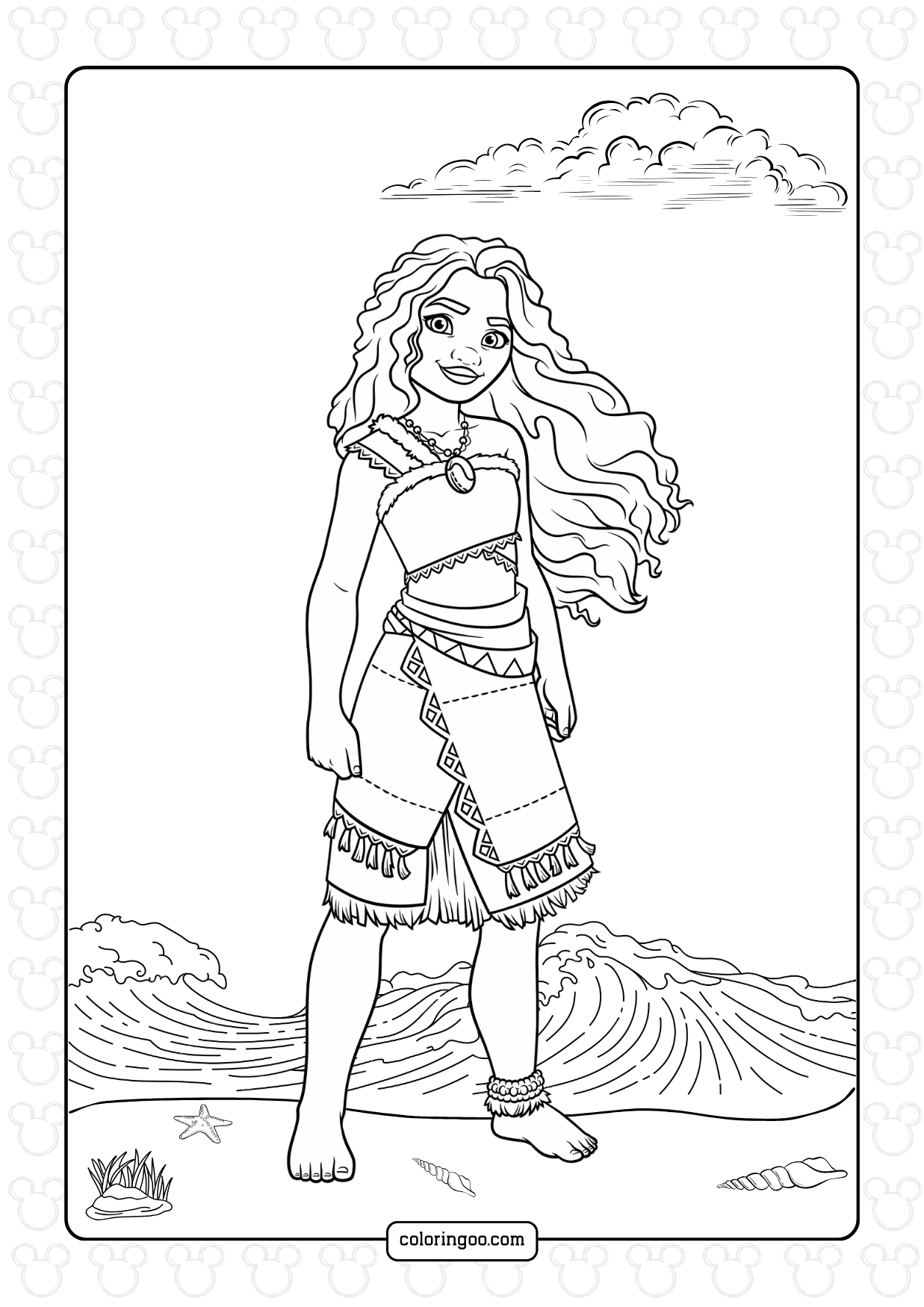 moana coloring page