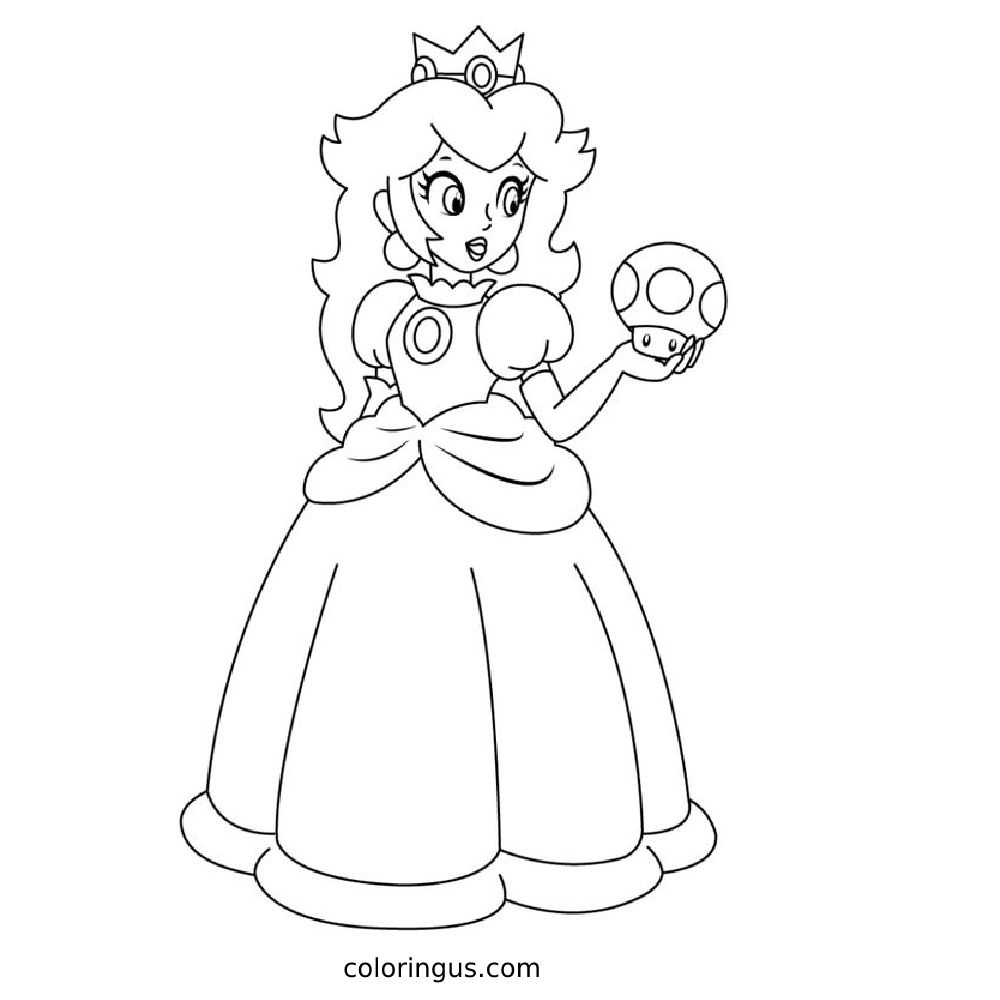 coloring pages princess peach