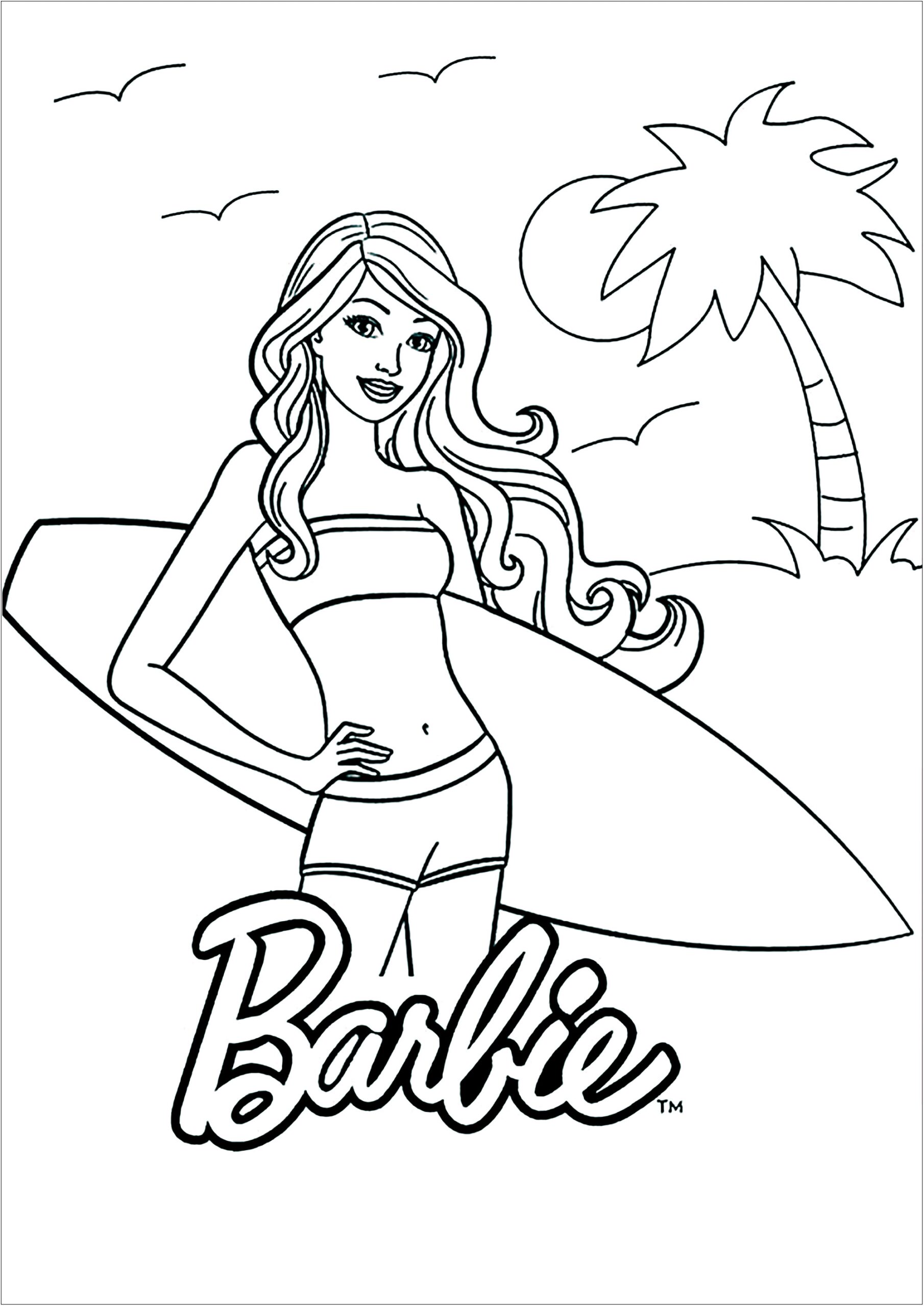 barbie coloring pages printable