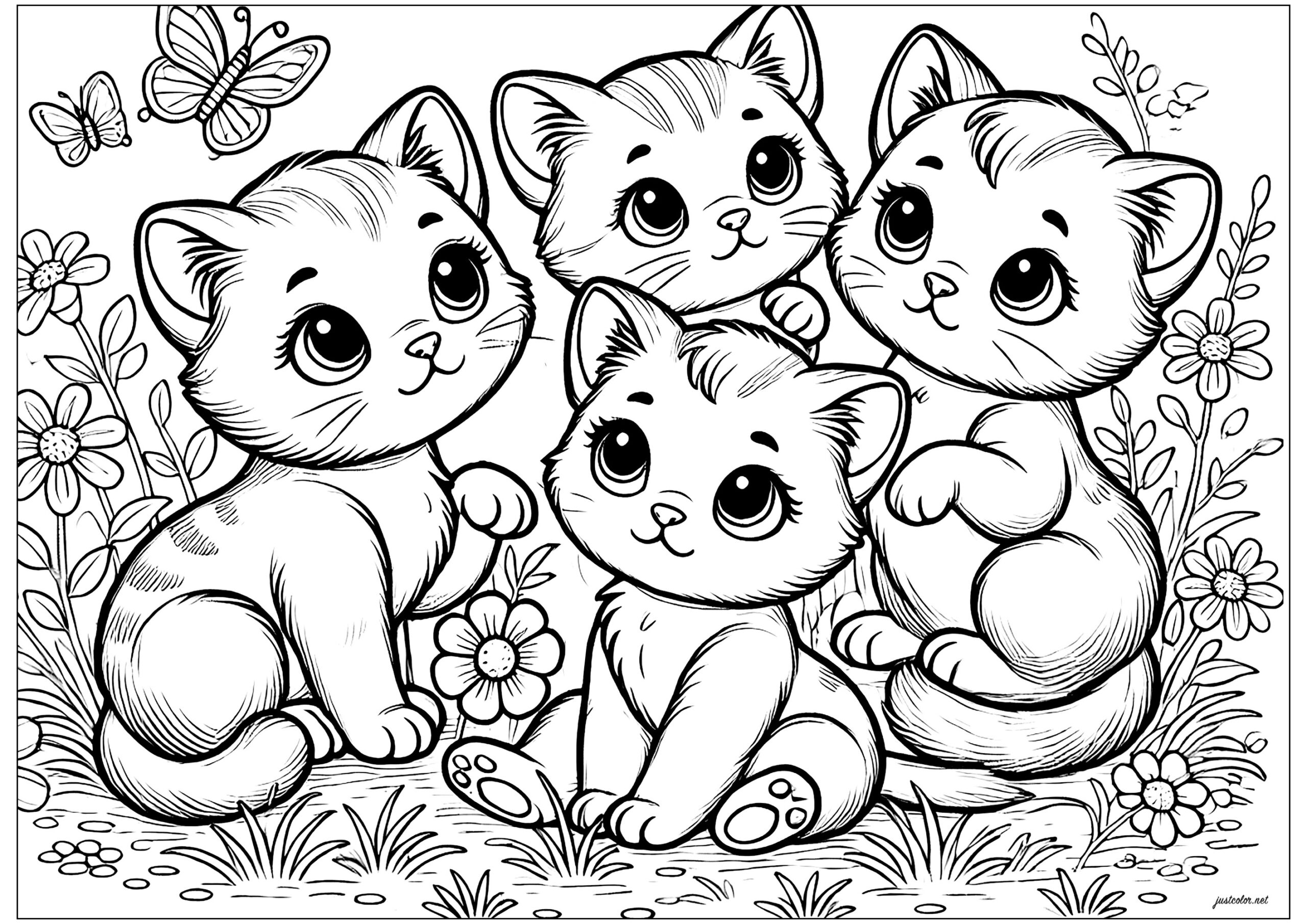 Printable Cats Coloring Pages