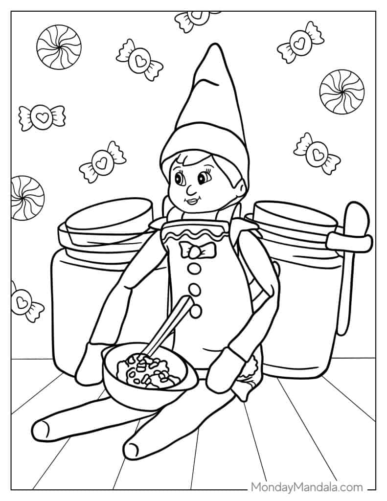 Printable Elf On The Shelf Coloring Pages 2025 