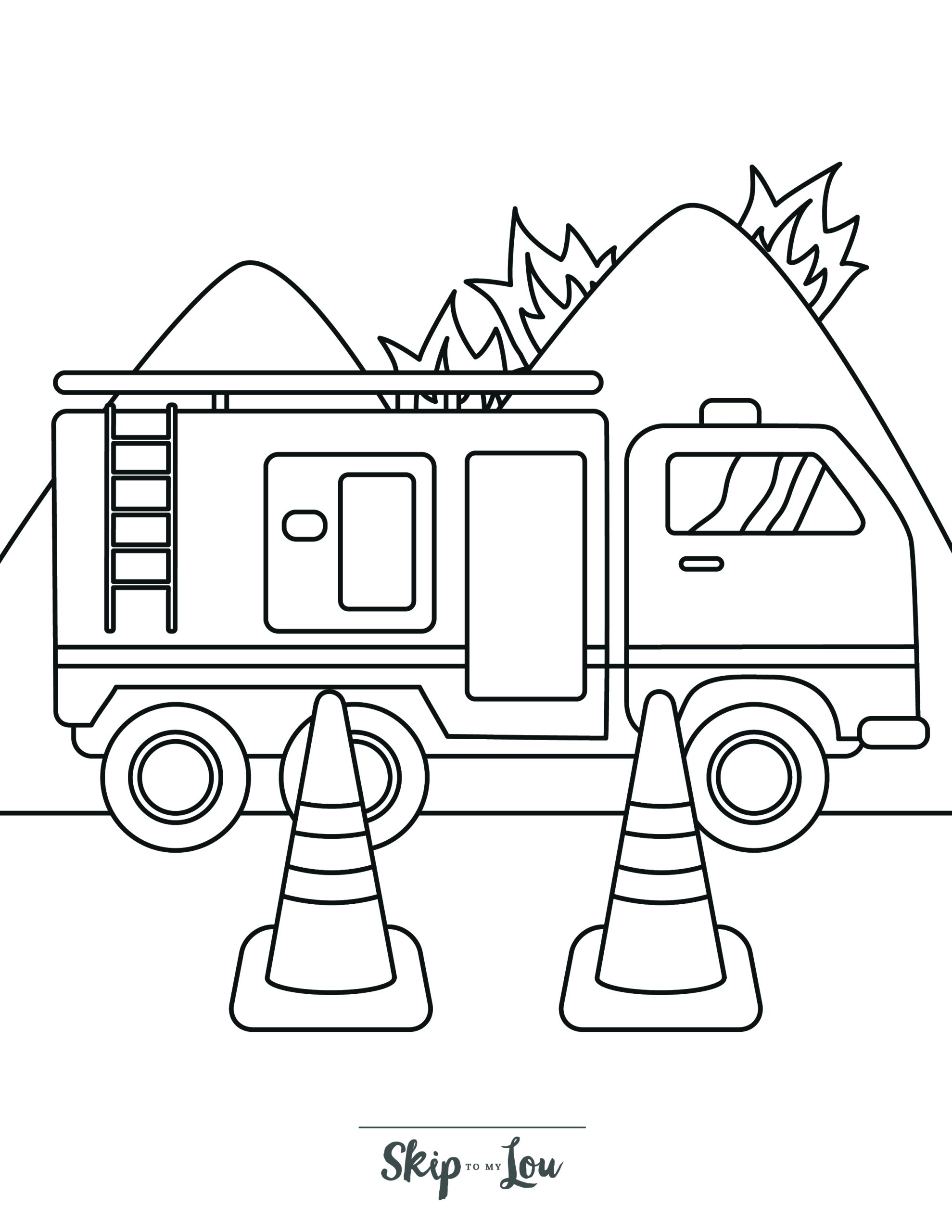 Printable Fire Truck Coloring Page fire Hose Coloring Page