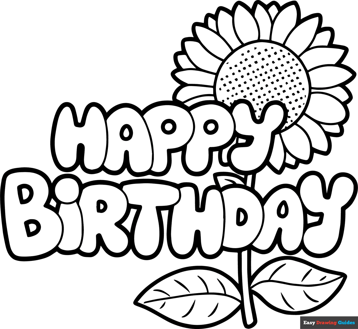 Printable Happy Birthday Coloring Pages 2025 